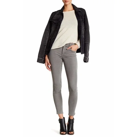 Joe's Jeans Skinny Ankle Posh Colors Mid Rise Pants Steel Gray 24/25 Nwt $179